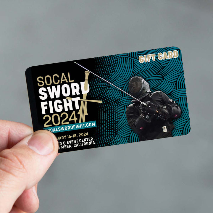 Purchase a gift card to attend SoCal Swordfight. Make a great gift for you favorite historical fencer.